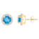 6mm Round Blue Topaz And Created White Sapphire 10k Yellow Gold Halo
Stud Earrings