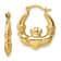 14k Yellow Gold 11/16" Claddagh Hoop Earrings