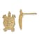 14k Yellow Gold Textured Land Turtle Stud Earrings