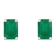 6x4mm Emerald Cut Emerald 14k White Gold Stud Earrings