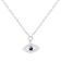 Sapphire and Moissanite Rhodium Over Sterling Silver Evil Eye Necklace