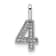 Rhodium Over 14k White Gold Diamond Number 4 Pendant