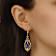 Blue Teardrop Dangle Earrings In Gold Tone