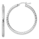 Rhodium Over Sterling Silver 3.00mm Diamond-cut Hoop Earrings