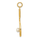 14k Yellow Gold Textured Tennis Racquet with Freshwater Pearl Charm