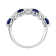 Oval Sapphire and Diamond 14k White Gold Band Ring 2.90ctw
