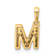 14K Yellow Gold Diamond Letter M Initial with Bail Pendant