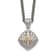 Sterling Silver Antiqued with 14K Accent Diamond Necklace