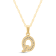 White Diamond Accent 10k Yellow Gold Q Initial Pendant With 18” Rope Chain