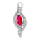Rhodium Over 10k White Gold Diamond and 0.25 cttw Marquise Ruby Pendant