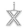 14K White Gold Diamond Lower Case Letter X Initial Pendant