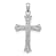 Rhodium Over 14k White Gold Textured Fleur-De-Lis Cross Pendant
