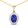 1.09ctw 14K Yellow Gold Tanzanite and White Diamond Pendant with 18 inch
Cable Chain
