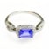 7x5mm Cushion Tanzanite and White CZ Rhodium Over Sterling Silver Ring, 0.86ctw
