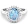 1.15ctw Blue Aquamarine and Diamond 14K White Gold Halo Ring