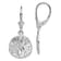Rhodium Over Sterling Silver Polished Sand Dollar Leverback Earrings