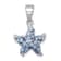 Rhodium Over Sterling Silver Polished Blue Crystal Starfish Pendant