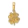 14K Yellow Gold Polished and Textured 4-Leaf Clover Pendant