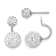 Rhodium Over Sterling Silver 3 pair MOP and Crystal Front Dangle Back
Earring Set