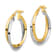 14K Yellow Gold and 14K White Gold 1" Polished Double Hoop Earrings