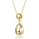 Double Bead Drop Pendant Necklace In 14K Gold Over Brass