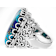 Blended Turquoise And Lapis Lazuli Solitaire Ring In Oxidized Sterling Silver