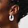 Rhodium Over 14k White Gold 1 1/8" Polished Tapered Hoop Earrings