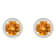 6mm Round Citrine And Created White Sapphire 10k Yellow Gold Halo Stud Earrings