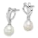 Rhodium Over Sterling Silver 7-8mm White Freshwater Cultured Pearl Post
Dangle Earrings