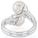 Akoya Pearl Bypass Ring In Sterling Silver
