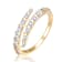 Square CZ Bypass Ring In 14K Gold Over Brass