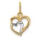 14k Two-tone Gold Polished Hearts Pendant
