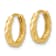 10k Yellow Gold 1/2 inch Polished and Diamond-cut Huggie Hoop Earrings