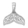 Rhodium Over Sterling Silver Polished Enameled Whale's Tail Pendant