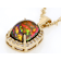 Black Opal And White Zircon Pendant Necklace In 18K Gold Over Sterling
Silver 2.25ctw