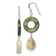 Sterling Silver Polished Jadeite and Green Mother of Pearl Dangle Earrings