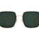 Dior Cannage Rose Gold Square Frame / Green Lenses Sunglasses