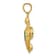 14K Yellow Gold Polished Created Blue Opal Turtle Pendant