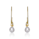 Freshwater Pearl Open Hoop Earrings In 14K Gold Over Sterling Silver