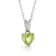 Heart-Shaped Peridot Rhodium Over Sterling Silver Pendant Style Necklace