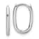 Rhodium Over 14k White Gold Polished 1/2" Oval Hinged Hoop Earrings