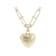Paperclip Chain Heart Charm Necklace In 18K Gold Over Bronze