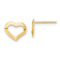 14k Yellow Gold Polished Heart Stud Earrings