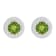 6mm Round Peridot 1/5 ctw Diamond Rhodium Over Sterling Silver Halo Stud Earrings