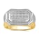 White Diamond Rhodium And 14k Yellow Gold Over Sterling Silver Mens Ring 0.20ctw
