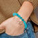 Rose Stainless Steel Antiqued and Polished Starfish Aqua Dyed Jade Bracelet