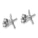 Rhodium Over Sterling Silver Small Pointed Star Fish Post Earrings
