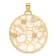 14K Yellow Gold Pink and White MOP Reversible Circle with Flowers Pendant