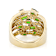 Chrome Diopside And White Zircon Cluster Ring In 18K Gold Over Sterling
Silver 2.09ctw