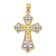 14K Two-tone Gold  Diamond-Cut Polished Filigree Cross Pendant